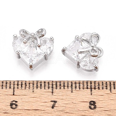 Brass Micro Pave Cubic Zirconia Pendants KK-T071-45P-1