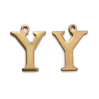 304 Stainless Steel Alphabet Charms STAS-H122-Y-AB-1