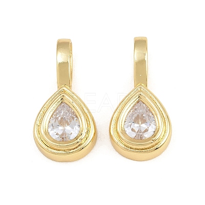 Brass Pave Clear Cubic Zirconia Pendants KK-CBA56EF-35B-G-02-1