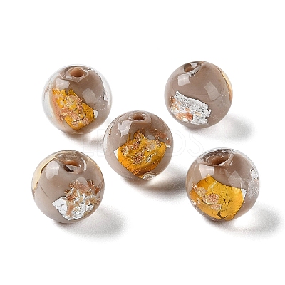 Handmade Gold & Silver Foil Lampwork Beads GLAA-G107-07B-07-1