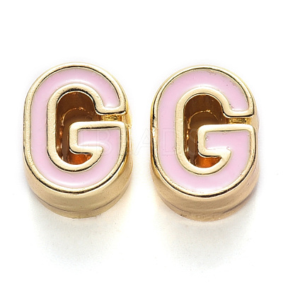 Rack Plating Alloy Enamel Beads X-ENAM-S122-033G-NR-1