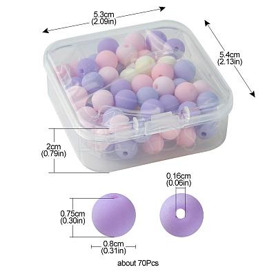 70Pcs Rubberized Style Acrylic Beads MACR-FS0001-71C-1