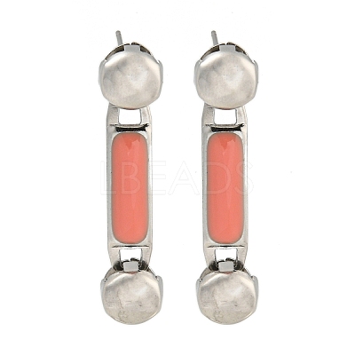 304 Stainless Steel Enamel Stud Earrings EJEW-S229-15P-02-1