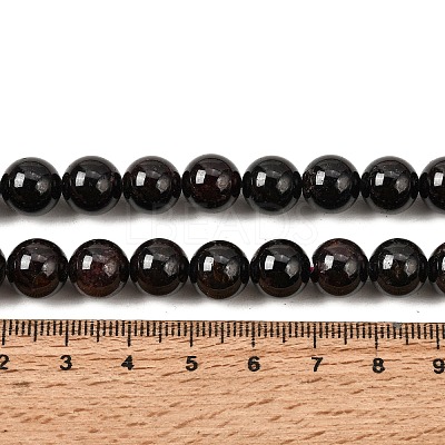 Natural Garnet Gemstone Bead Strands X-G-R263-10mm-1