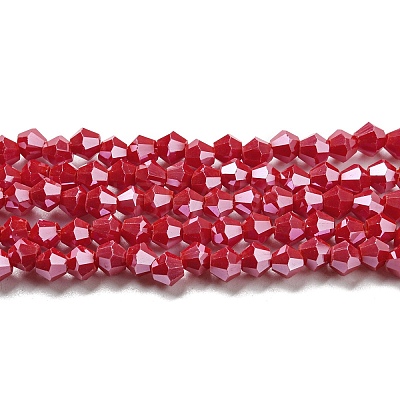 Opaque Solid Color Electroplate Glass Beads Strands EGLA-A039-P4mm-A02-1