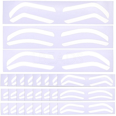 60Pcs 3 Styles Plastic Eyebrow Tattoo Practice Skin AJEW-CP0009-58B-1
