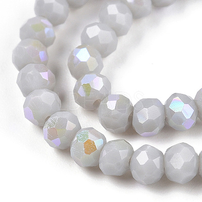Electroplate Opaque Solid Color Glass Beads Strands EGLA-A034-P3mm-L23-1