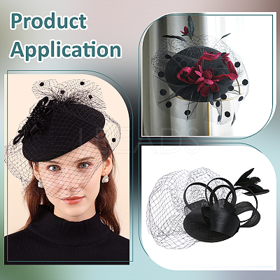 Velet Pillbox Stewardess Fascinator Hat Base for Millinery AJEW-WH0248-757B-1