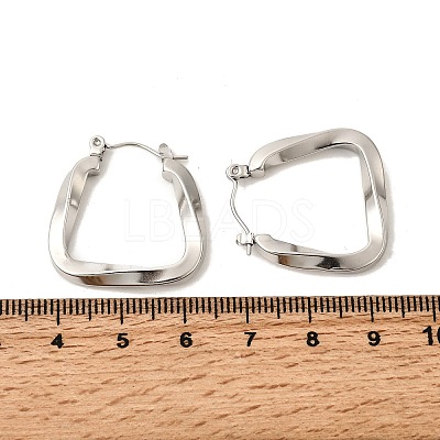 Non-Tarnish 304 Stainless Steel Trapezoid Hoop Earrings for Women EJEW-P202-05P-1