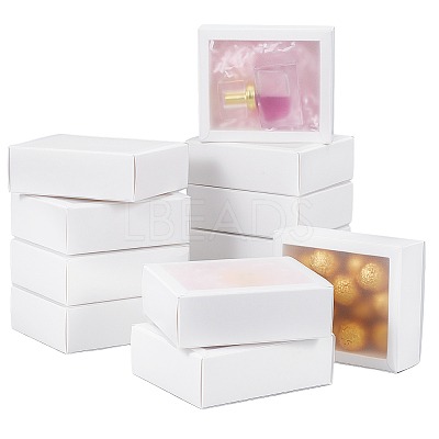 Cardboard Drawer Gift Storage Boxes with Clear Cover CON-WH0092-72B-01-1