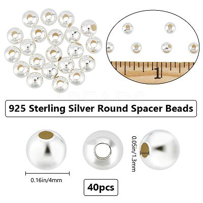 40Pcs 925 Sterling Silver Beads STER-BBC0005-99-1