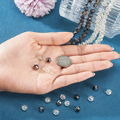 2 Strands 2 Styles Electroplate Transparent Glass Beads Strands EGLA-TA0013-68-1