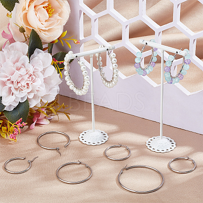 30 Pairs 3 Style 304 Stainless Steel Hoop Earring Shapes EJEW-SP0001-01-1