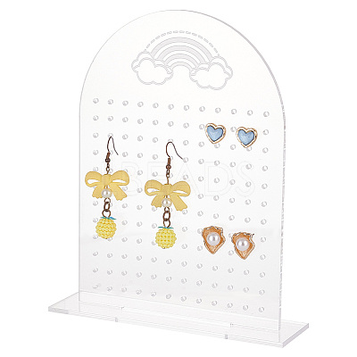 Arch Shaped Acrylic Earring Display Stands EDIS-WH0032-14-1