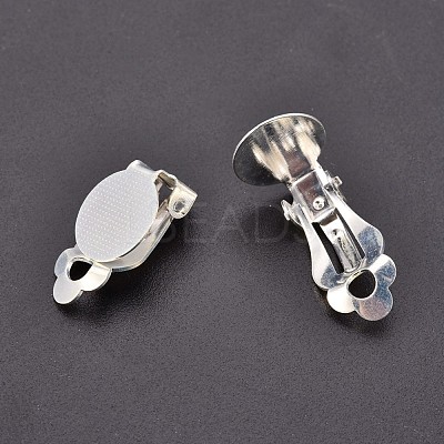 Brass Blank Base Clip-on Earring Cabochon Setting KK-M019-03S-1