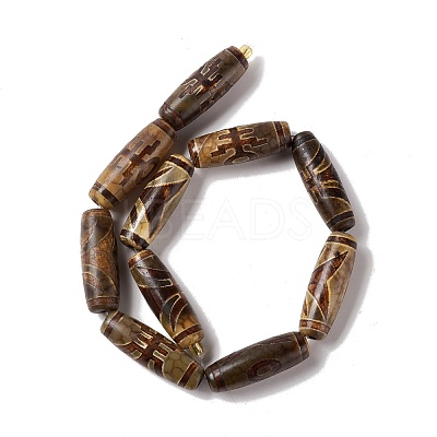 Tibetan Style dZi Beads Strands G-A024-01D-1