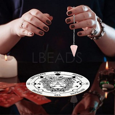 AHADEMAKER 1Pc Cone/Spike/Pendulum Natural Rose Quartz Stone Pendants DIY-GA0004-24I-1