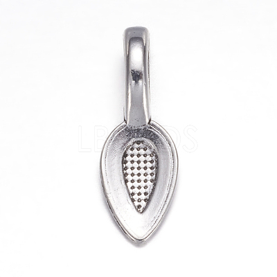 Tibetan Style Alloy Glue-on Flat Pad Bails AB3348Y-1