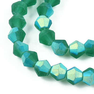 Imitate Austrian Crystal Bicone Frosted Glass Beads Strands EGLA-A039-T4mm-MB10-1