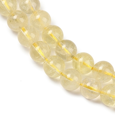Natural Lemon Quartz(Heated) Beads Strands G-P596-8mm-01-1