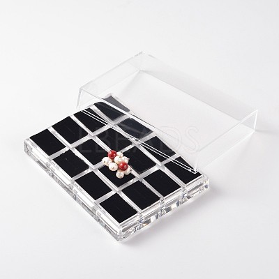 Cuboid Organic Glass Ring Display Boxes LS-RDIS-N015-03-1