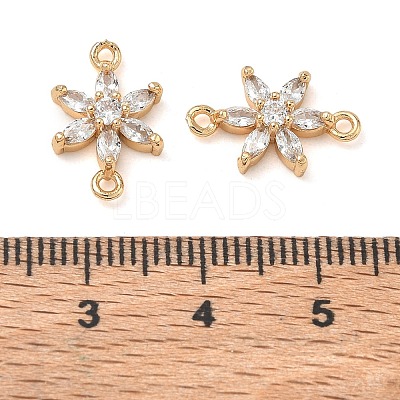 Brass Pave Clear Cubic Zirconia Connector Charms CU-CBA3F77-07G-1