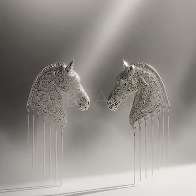 Alloy Horse Tassel Earrings for Women WG227FF-02-1