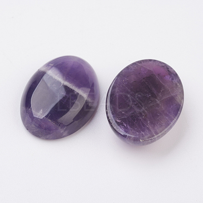 Natural Amethyst Flat Back Cabochons G-G741-18x25mm-17-1