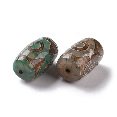Tibetan Style 3-Eye dZi Beads TDZI-G009-B30-1