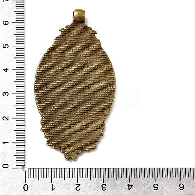 Vintage Tibetan Style Alloy Carved Rose Large Pendant Cabochon Settings TIBEP-M018-99AB-NF-1