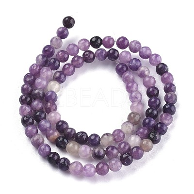 Natural Lepidolite/Purple Mica Stone Beads Strands X-G-K415-4mm-1