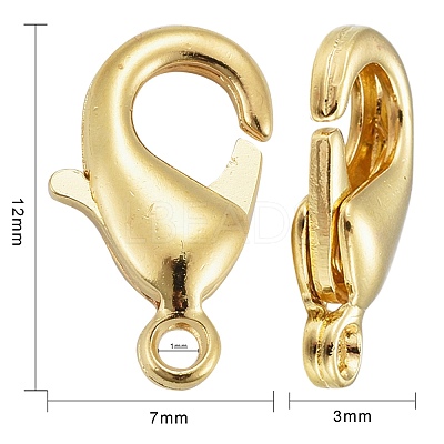 Brass Lobster Claw Clasps X-KK-902-G-NF-1