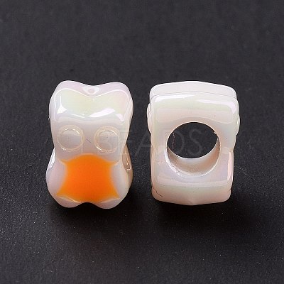 UV Plating Rainbow Iridescent Acrylic European Beads SACR-E009-39-1