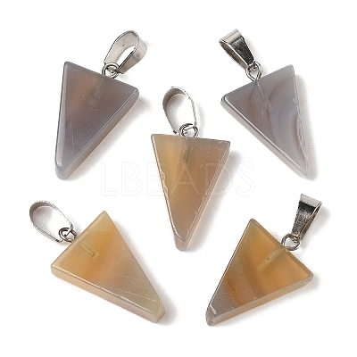 Natural Grey Agate Pendants G-B127-04P-08-1