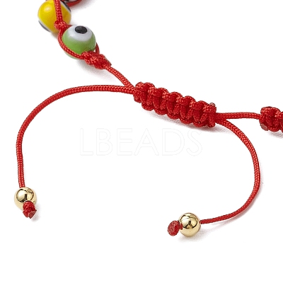 Adjustable Lanmpword Evil Eye Braided Bead Bracelet BJEW-JB11059-04-1