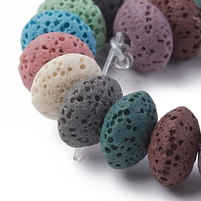 Natural Lava Rock Beads Strands G-F671-01B-17-1