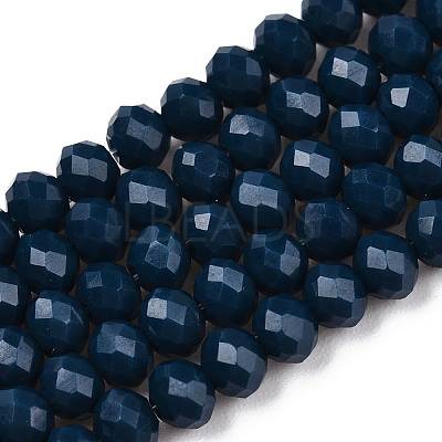 Opaque Solid Color Glass Beads Strands EGLA-A034-P6mm-D16-1