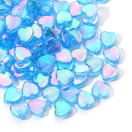 100Pcs Eco-Friendly Transparent Acrylic Beads TACR-YW0001-07F-1