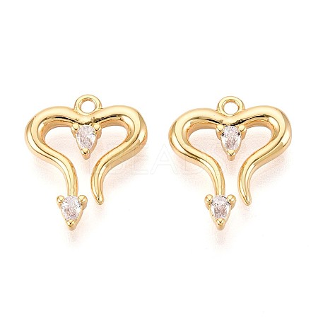 Brass Micro Pave Cubic Zirconia Pendants KK-N263-92B-G-1