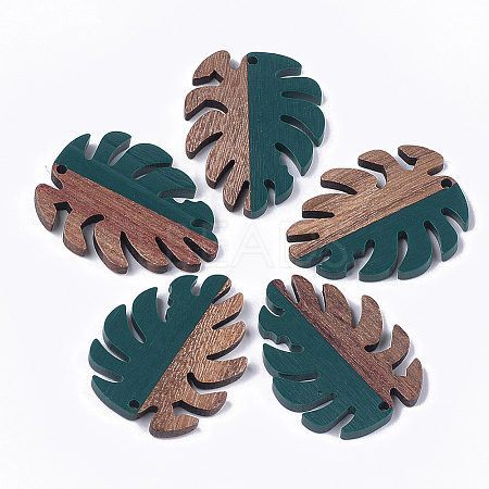 Resin & Walnut Wood Pendants X-RESI-S358-57F-1