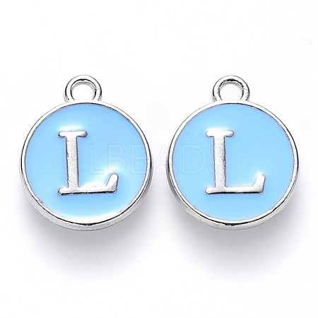 Platinum Plated Alloy Enamel Charms ENAM-S118-04L-P-1