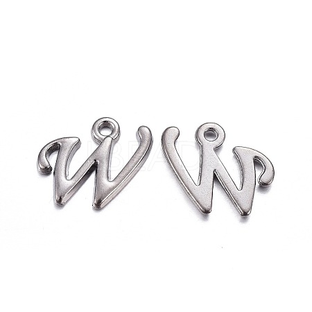 Gunmetal Plated Alloy Letter Pendants PALLOY-P097-03-W-1