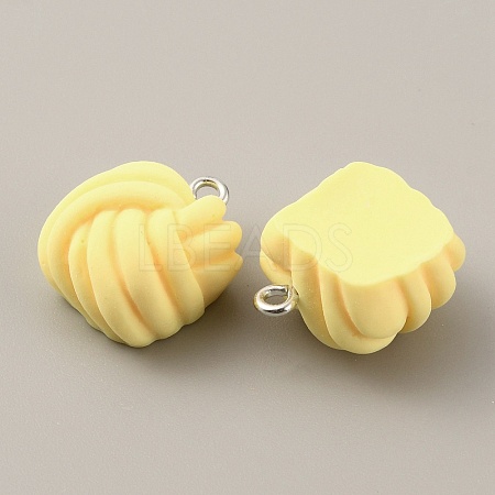 Opaque Resin Pendants LS-RESI-WH0029-24P-01-1