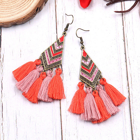 Tassel Earrings Ethnic Style Fringe Ear Drops Women's Ear Hooks PF3468-3-1