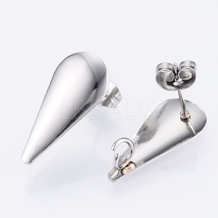 Non-Tarnish 304 Stainless Steel Stud Earring Findings X-STAS-Q231-04A-1