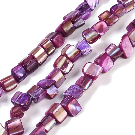 Dyed Natural Freshwater Shell Beads Strands SHEL-P016-01D-1