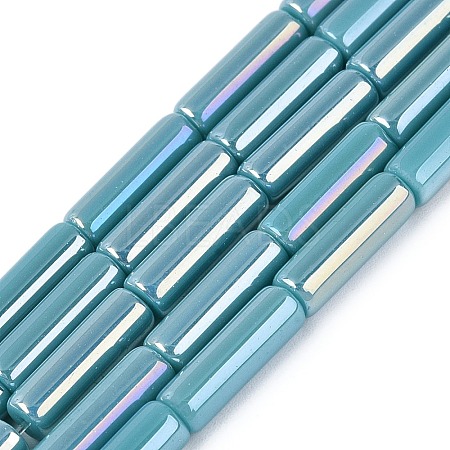 Electroplate Opaque Glass Beads Strands X-EGLA-Q132-02A-B03-1