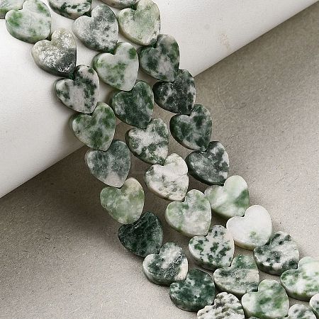 Natural Green Spot Jasper  Beads Strands G-M403-A22-03-1