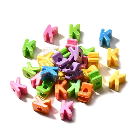 UV Plating Opaque Acrylic European Beads SACR-Z007-01K-1