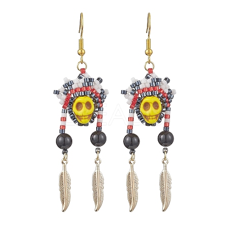 Iron Dangle Stud Earring EJEW-MZ00189-04-1